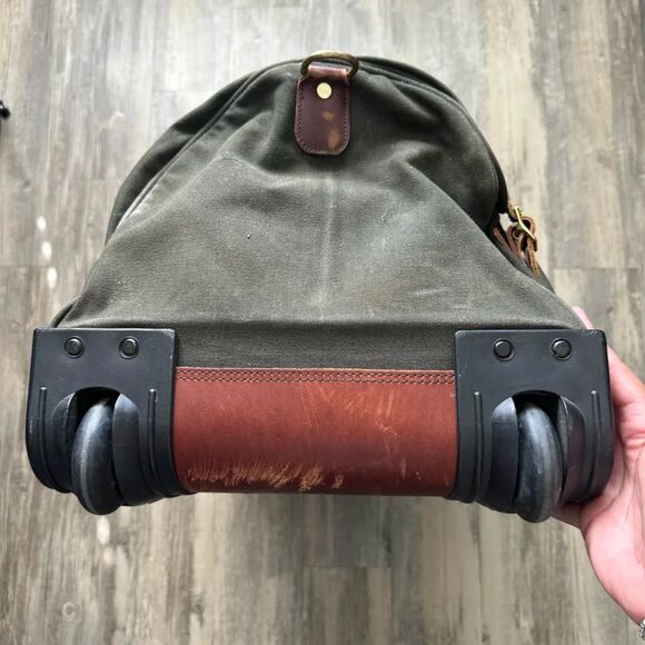 Vintage Orvis 30" Battenkill Leather Canvas Rolling Duffle Luggage - Picture 6 of 12